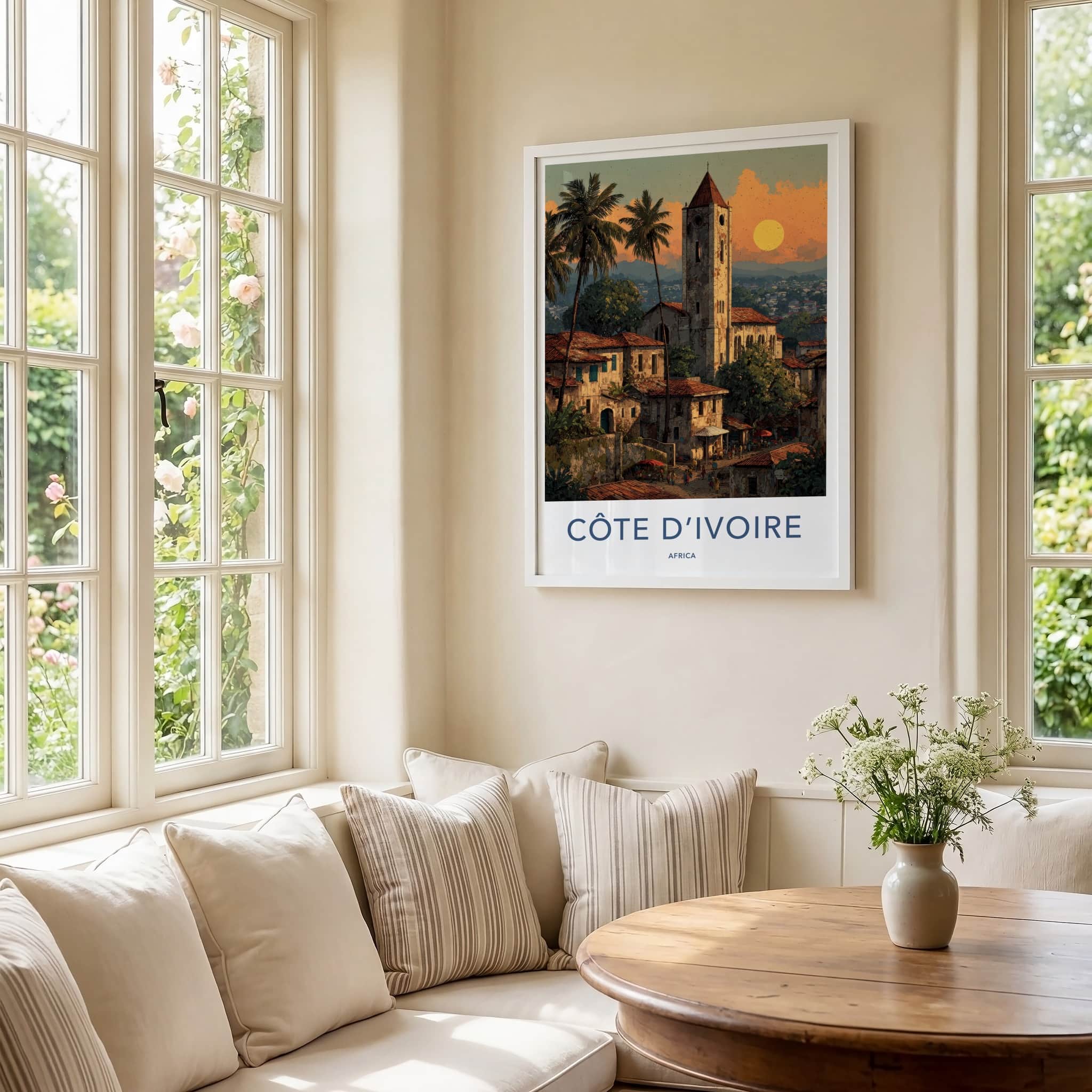 Cote D Ivoire Poster - Cote D Ivoire Travel Art - Old Stone Tower Home Decor