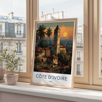 Cote D Ivoire Poster - Cote D Ivoire Travel Art - Old Stone Tower Home Decor