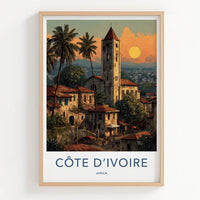 Cote D Ivoire Poster - Cote D Ivoire Travel Art - Old Stone Tower Home Decor