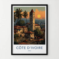 Cote D Ivoire Poster - Cote D Ivoire Travel Art - Old Stone Tower Home Decor