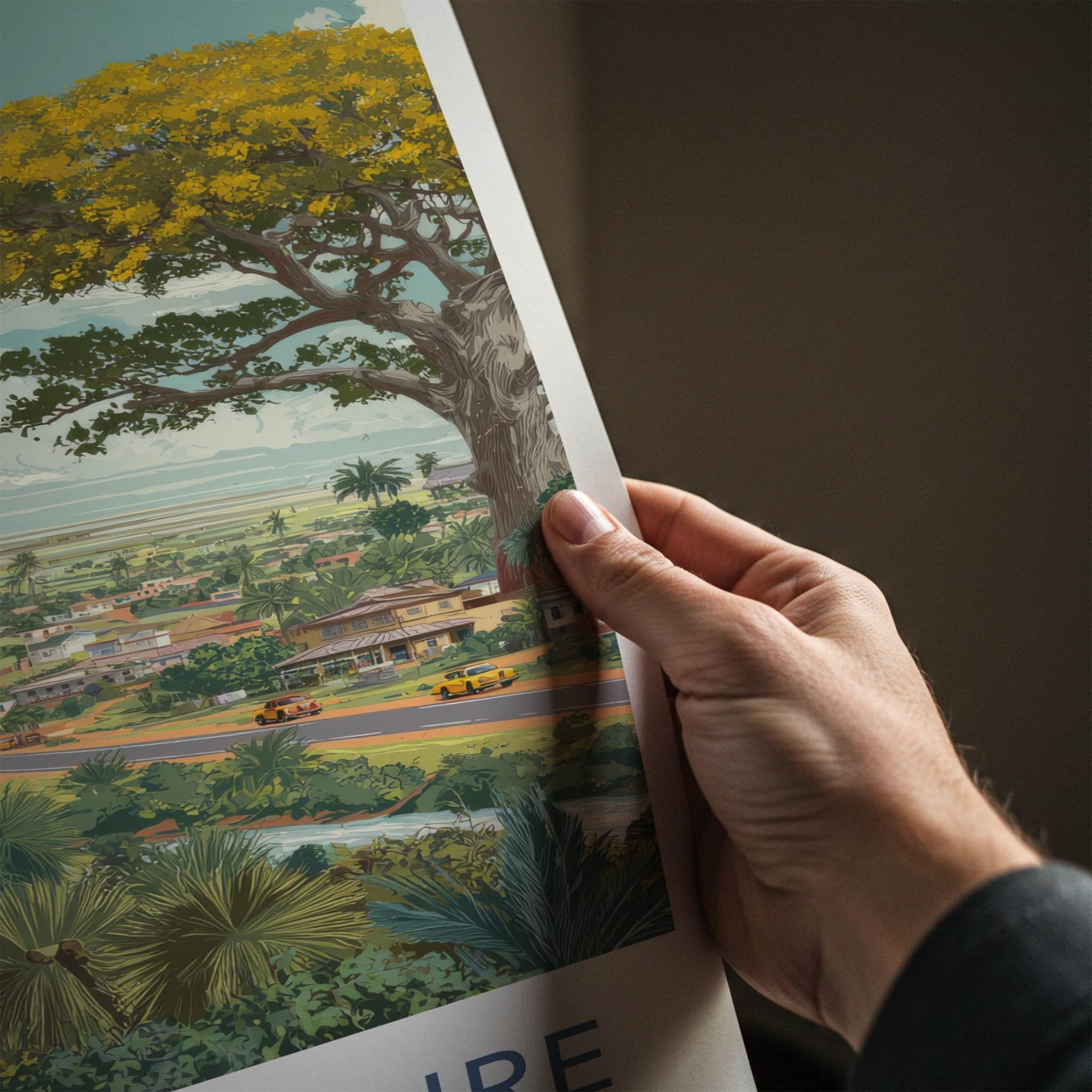 Cote Divoire Poster - Africa Travel Art - Lush Tropical Town Home Decor