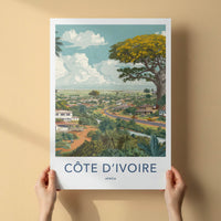 Cote Divoire Poster - Africa Travel Art - Lush Tropical Town Home Decor