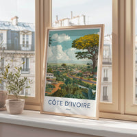 Cote Divoire Poster - Africa Travel Art - Lush Tropical Town Home Decor