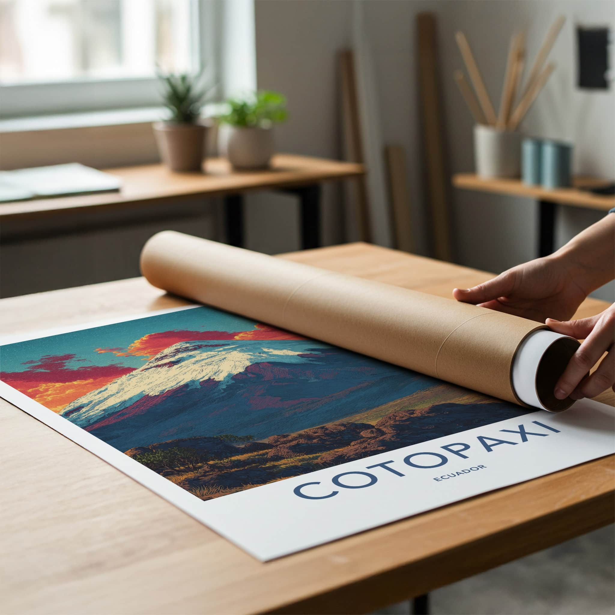 Cotopaxi Poster - Ecuador Art Print - Snow Capped Volcano Wall Decor