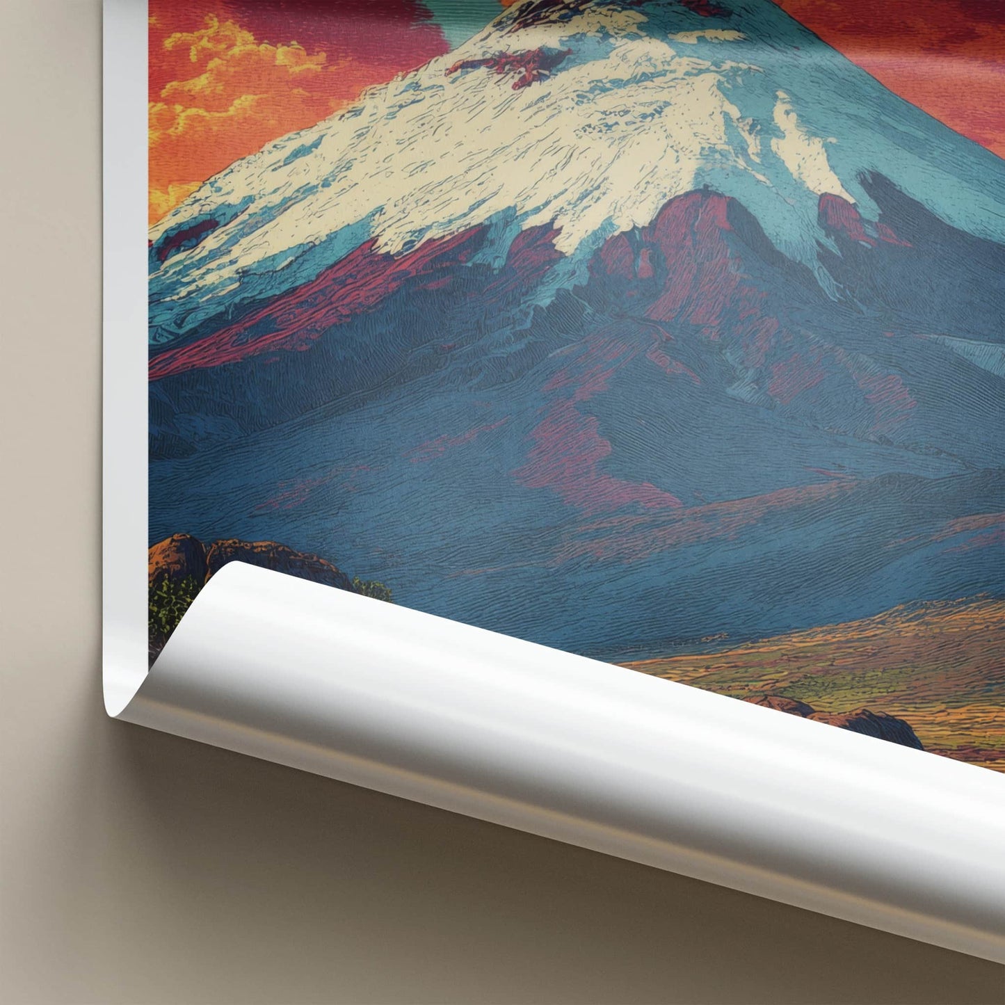 Cotopaxi Poster - Ecuador Art Print - Snow Capped Volcano Wall Decor