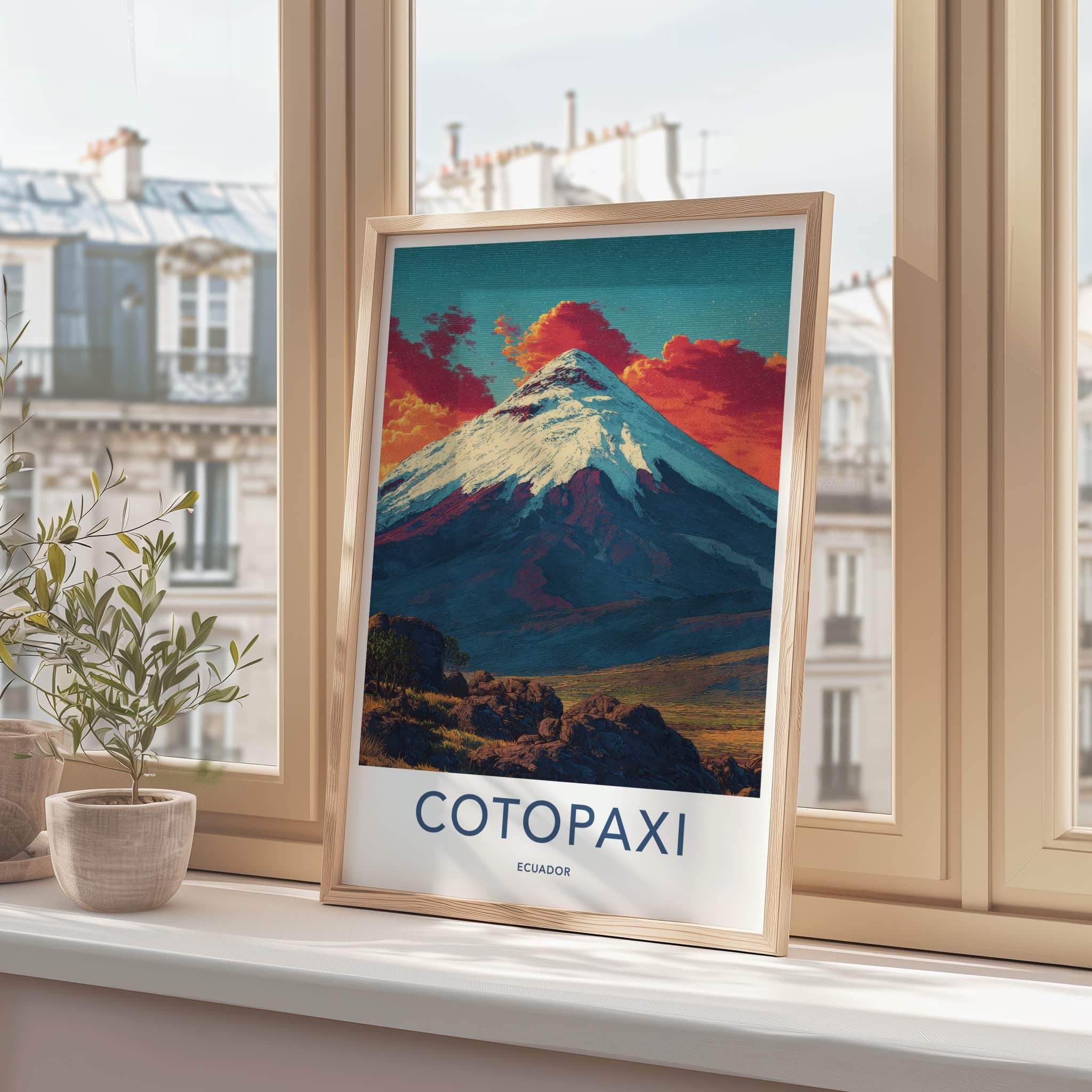 Cotopaxi Poster - Ecuador Art Print - Snow Capped Volcano Wall Decor