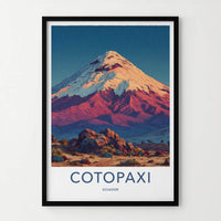 Cotopaxi Poster - Ecuador Scenic Art - Starry Volcanic Peak Room Decor