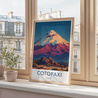 Cotopaxi Poster - Ecuador Scenic Art - Starry Volcanic Peak Room Decor