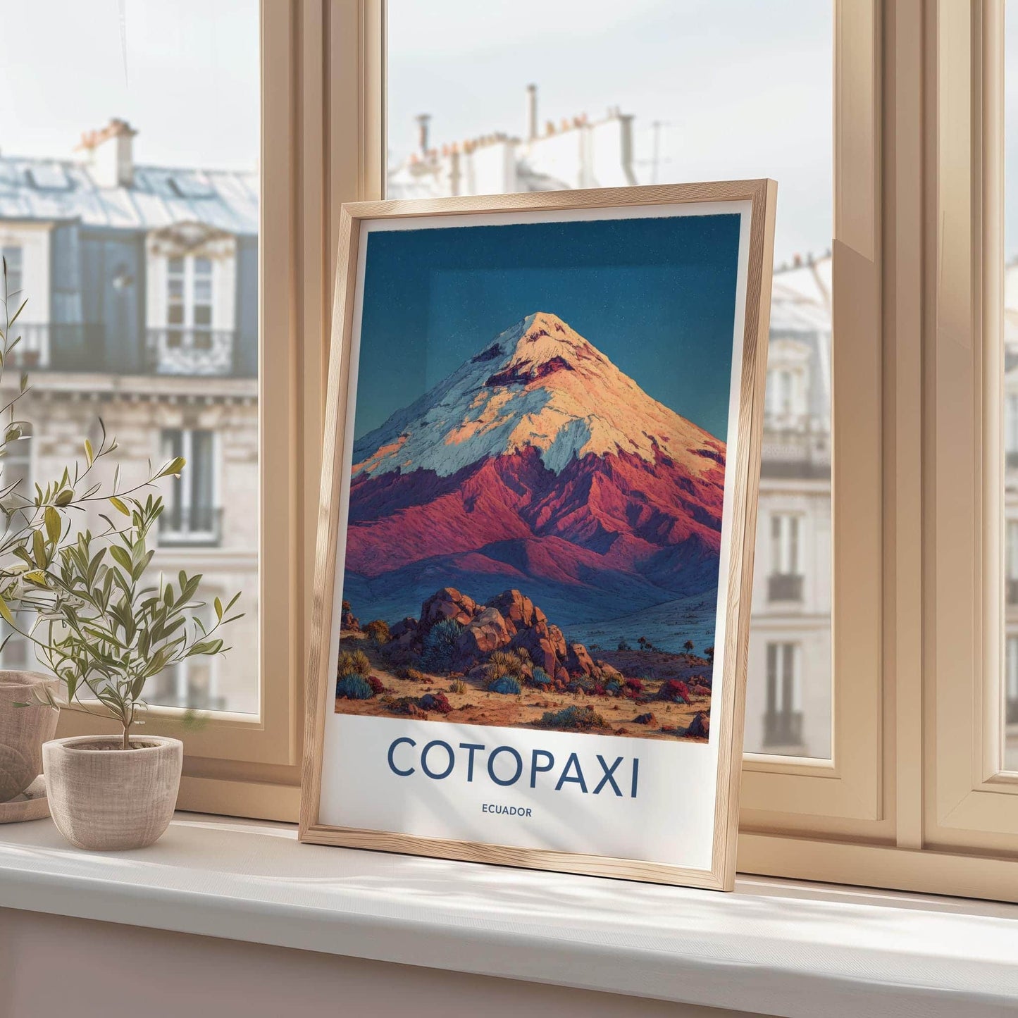 Cotopaxi Poster - Ecuador Scenic Art - Starry Volcanic Peak Room Decor