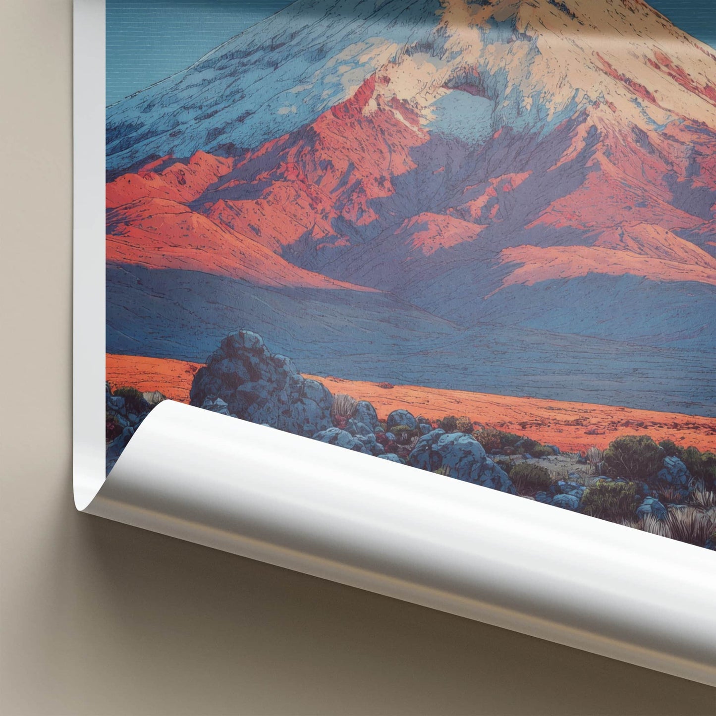 Cotopaxi Poster - Ecuador Travel Art - Snow Capped Volcano Home Decor