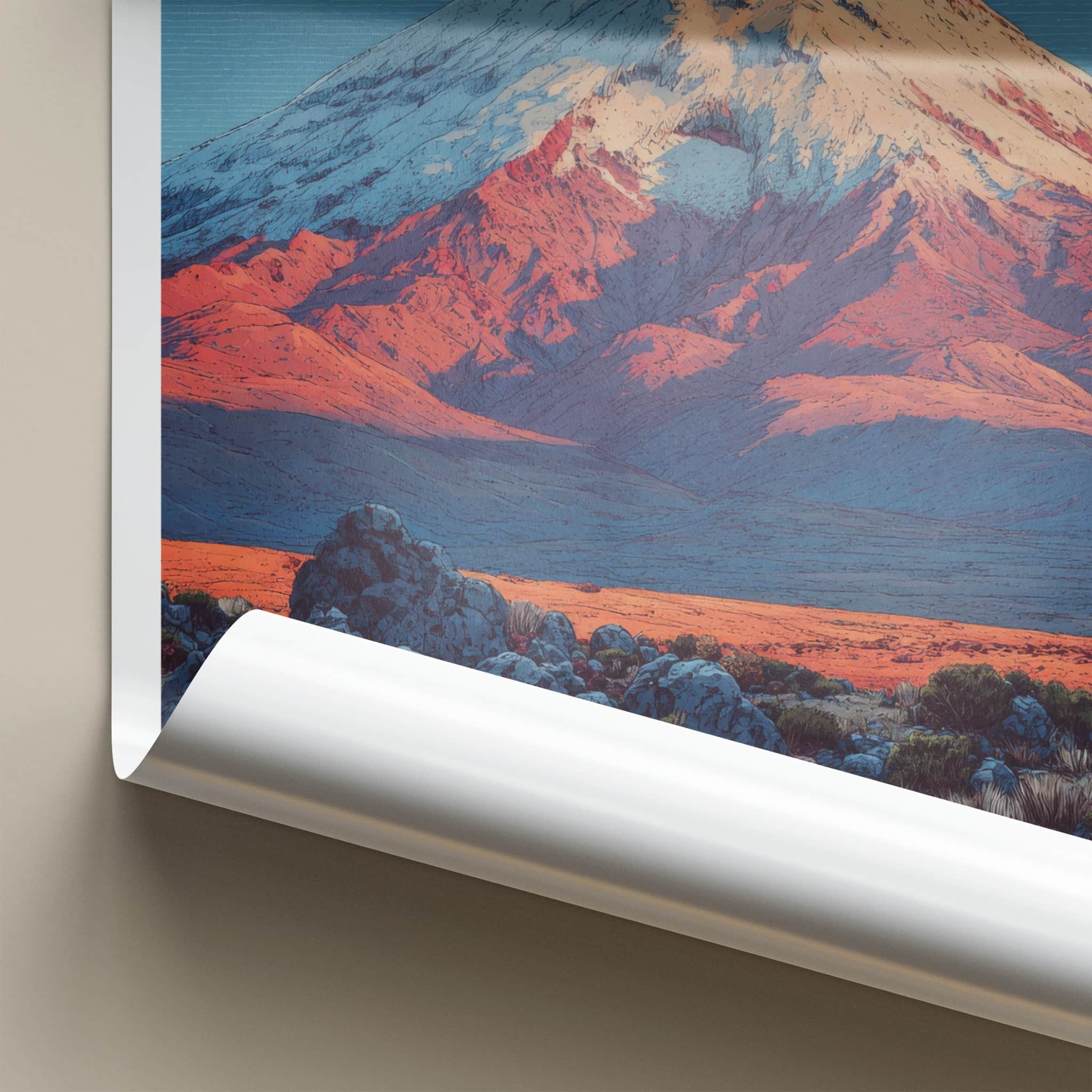 Cotopaxi Poster - Ecuador Travel Art - Snow Capped Volcano Home Decor