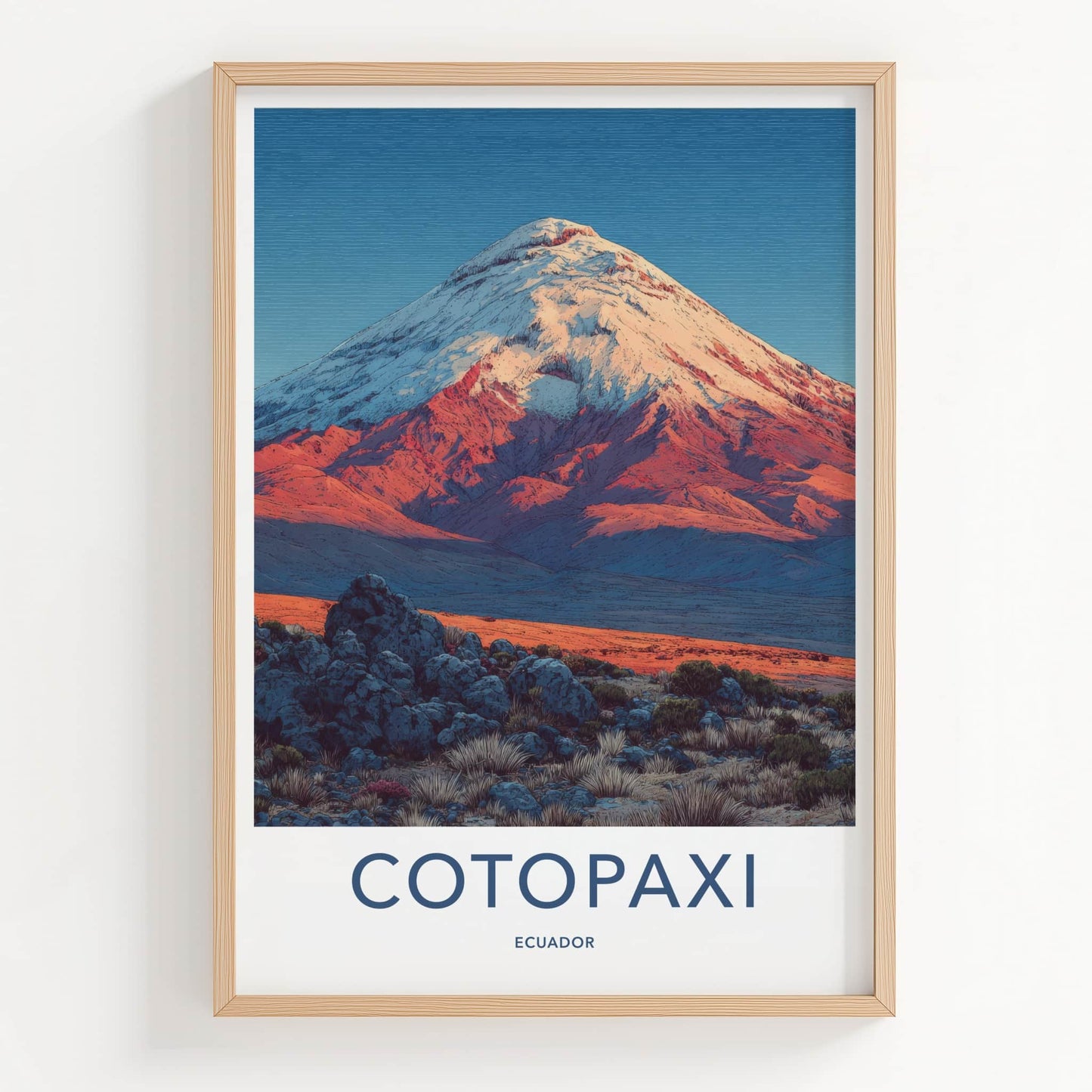 Cotopaxi Poster - Ecuador Travel Art - Snow Capped Volcano Home Decor