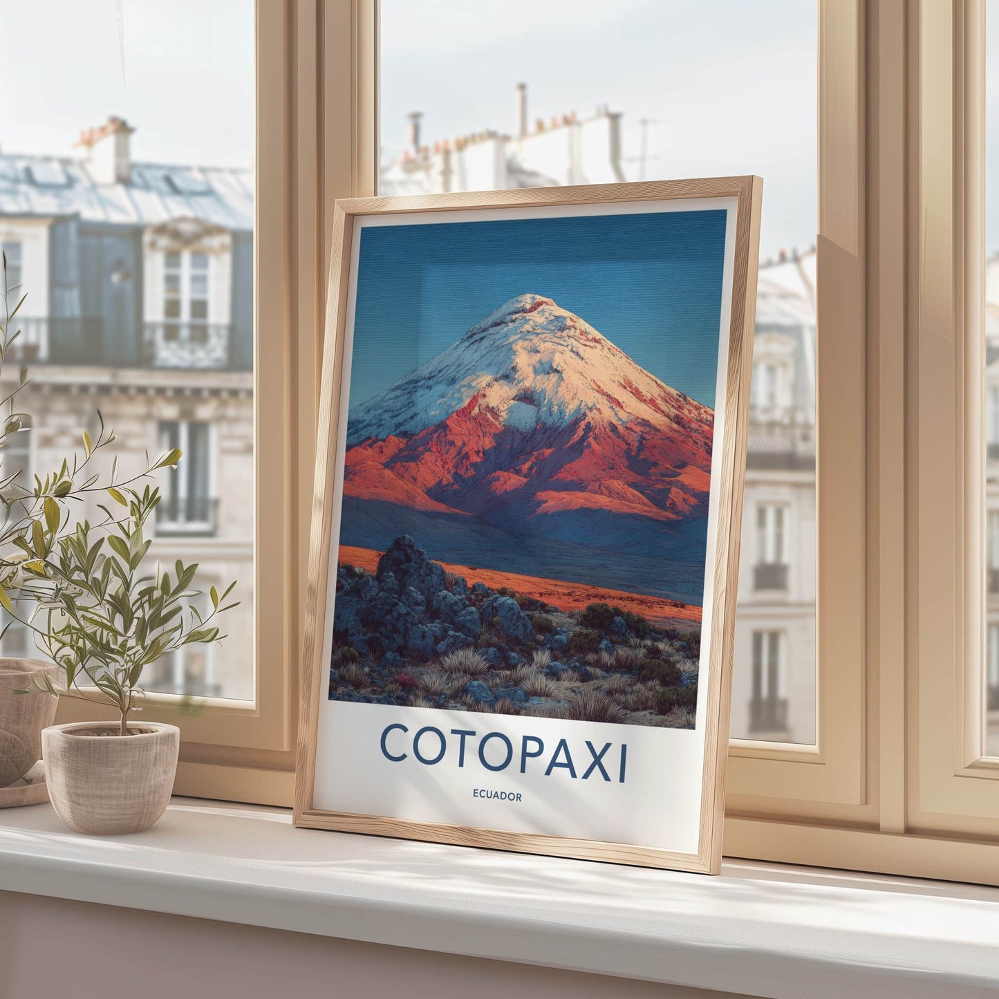 Cotopaxi Poster - Ecuador Travel Art - Snow Capped Volcano Home Decor