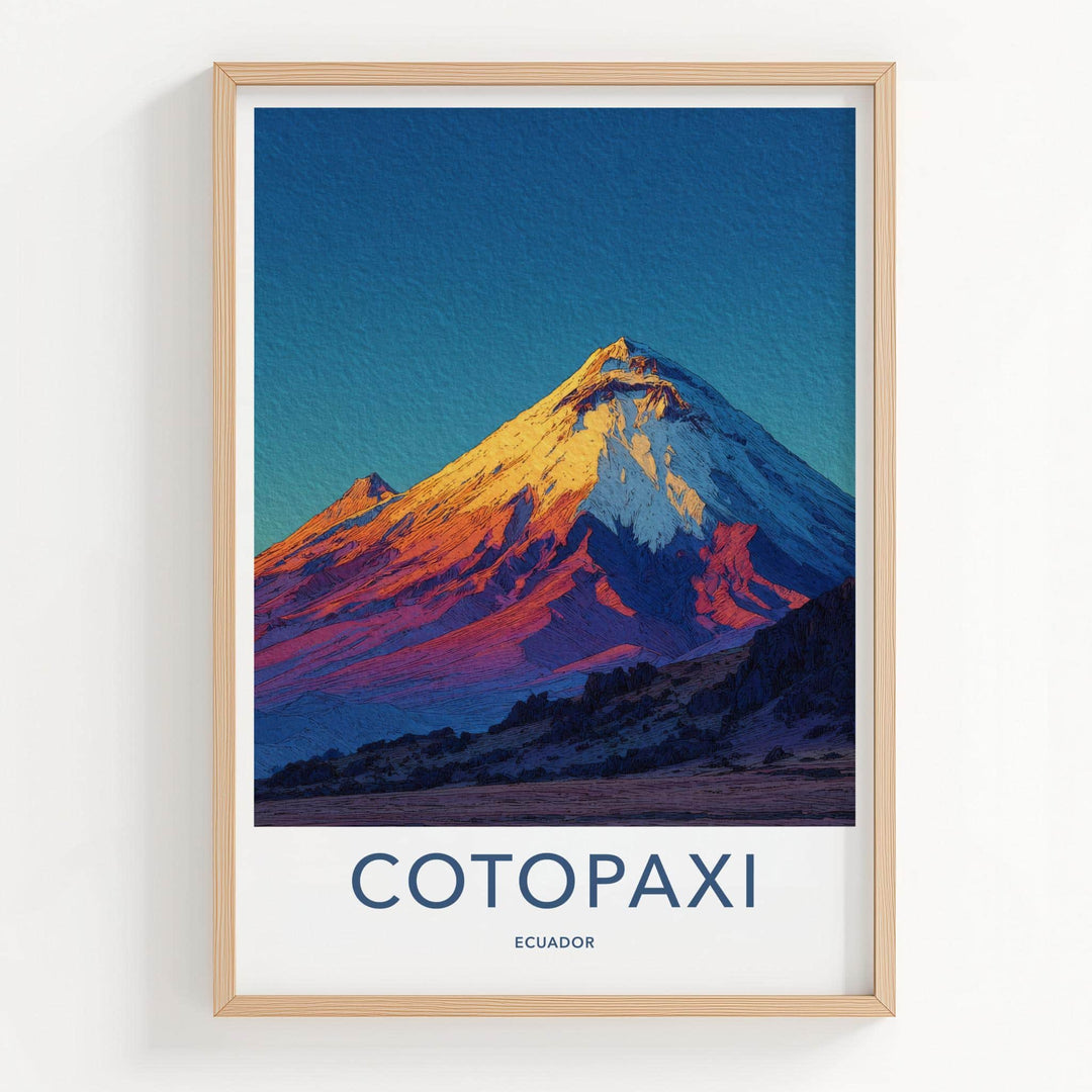 Cotopaxi Poster - Ecuador Travel Art - Summit Golden Light Home Decor