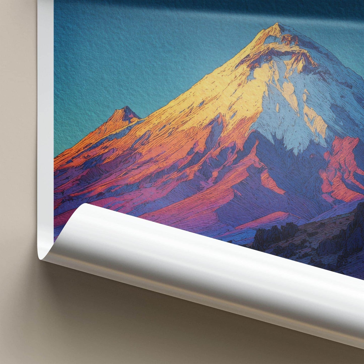 Cotopaxi Poster - Ecuador Travel Art - Summit Golden Light Home Decor