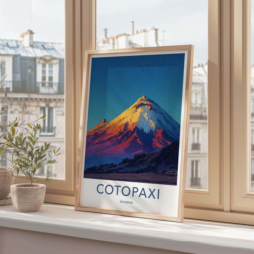 Cotopaxi Poster - Ecuador Travel Art - Summit Golden Light Home Decor