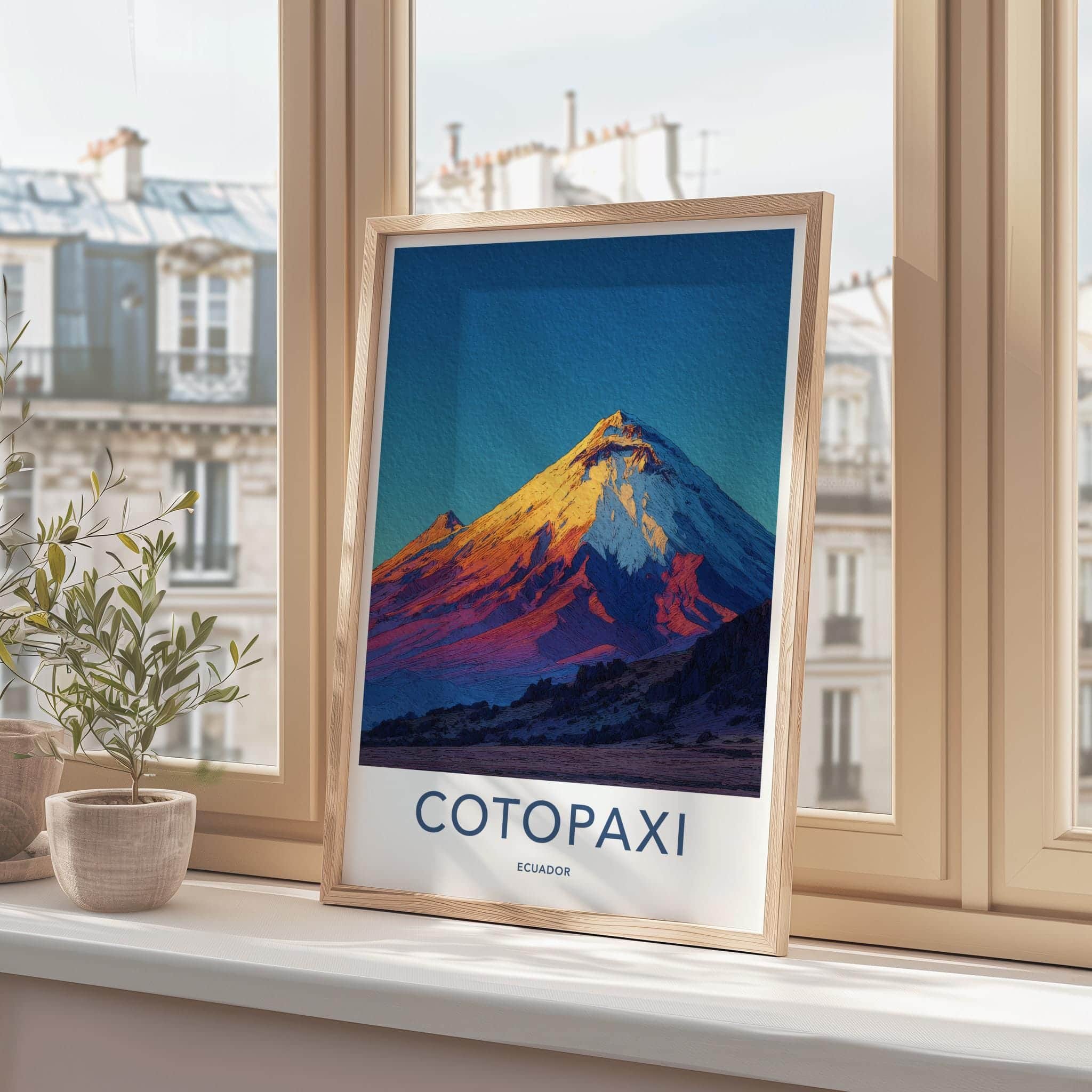 Cotopaxi Poster - Ecuador Travel Art - Summit Golden Light Home Decor