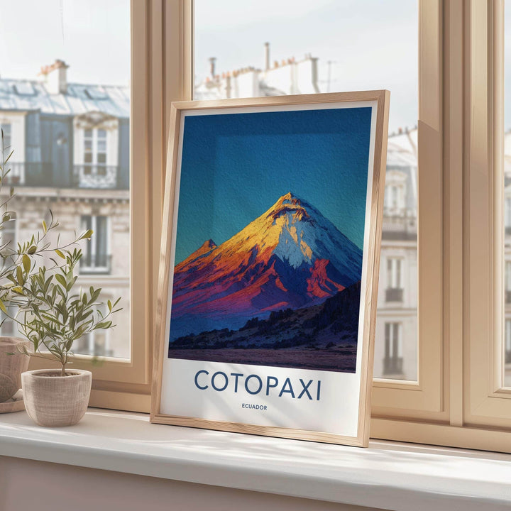 Cotopaxi Poster - Ecuador Travel Art - Summit Golden Light Home Decor