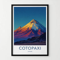 Cotopaxi Poster - Ecuador Travel Art - Summit Golden Light Home Decor