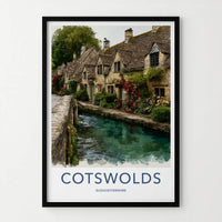 Cotswolds Poster - United Kingdom Travel Art - Quaint Stone Home Decor