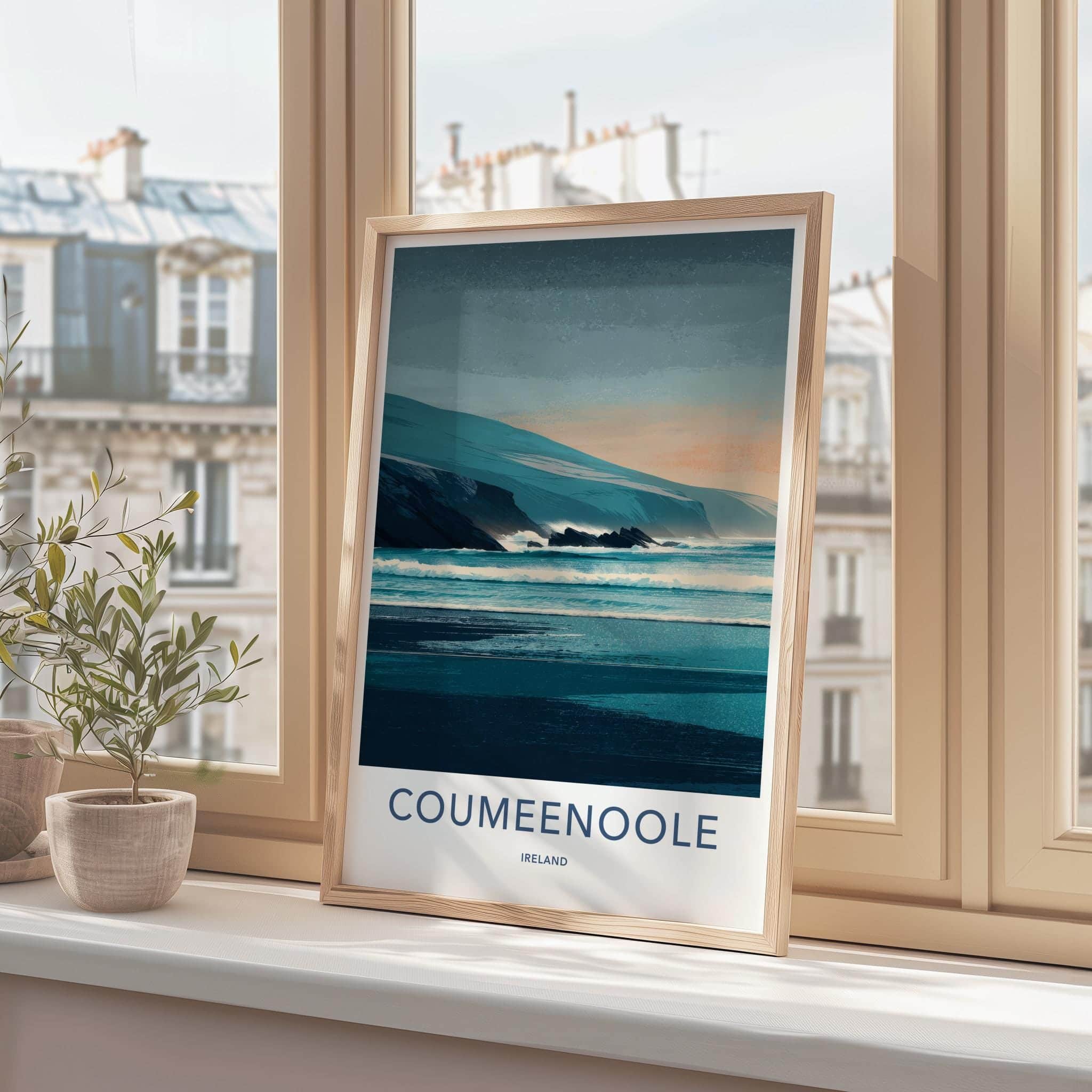 Coumeenole Poster - Ireland Scenic Art - Ocean Cliffs Home Decor