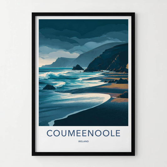 Coumeenoole Poster - Ireland Travel Art - Rugged Ocean Cliffs Home Decor