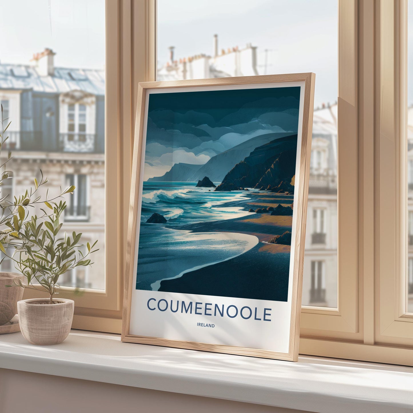 Coumeenoole Poster - Ireland Travel Art - Rugged Ocean Cliffs Home Decor