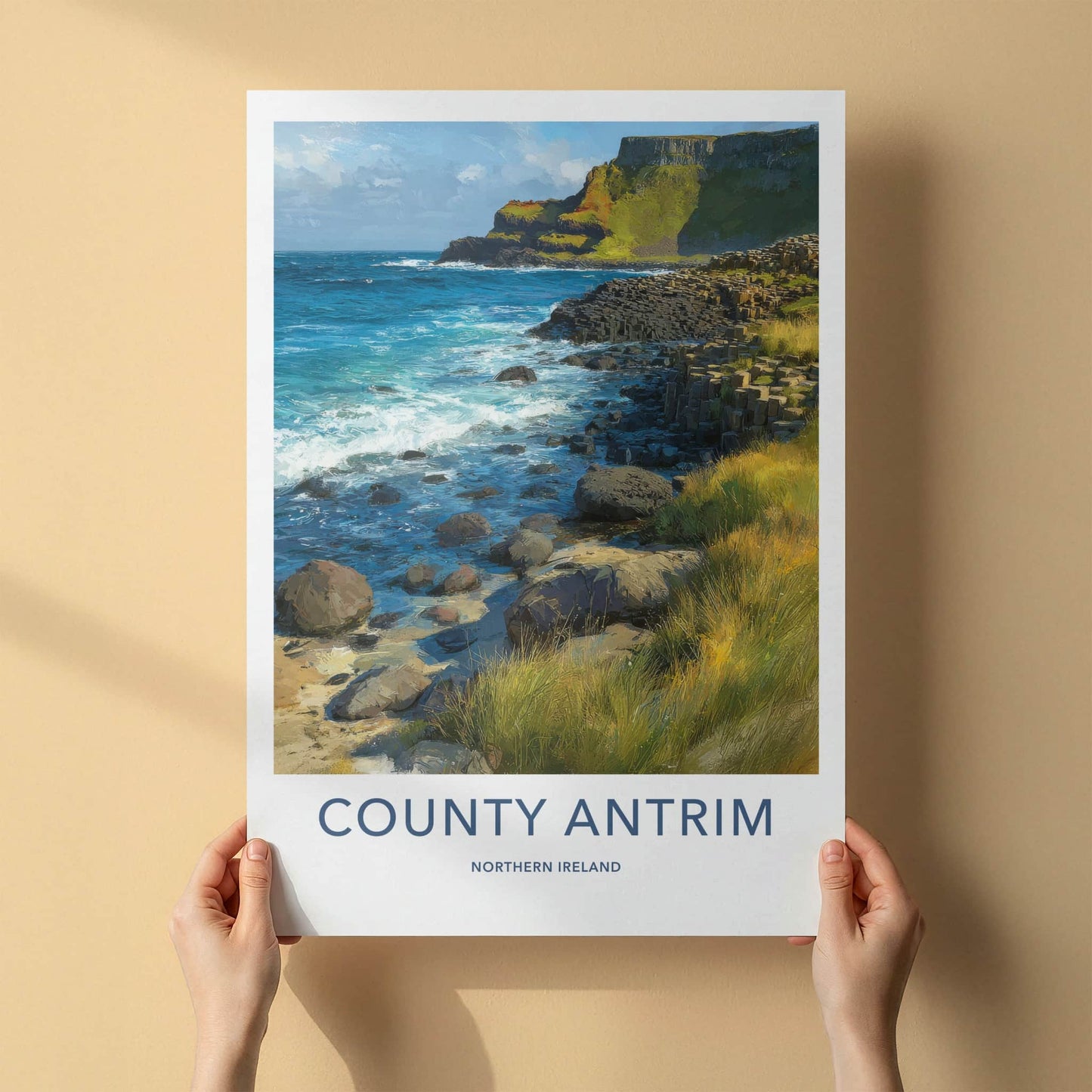 County Antrim Poster - Northern Ireland Travel Print Basalt Columns Gallery Art