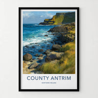 County Antrim Poster - Northern Ireland Travel Print Basalt Columns Gallery Art