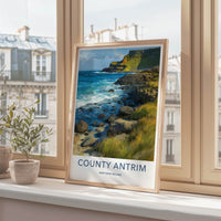 County Antrim Poster - Northern Ireland Travel Print Basalt Columns Gallery Art