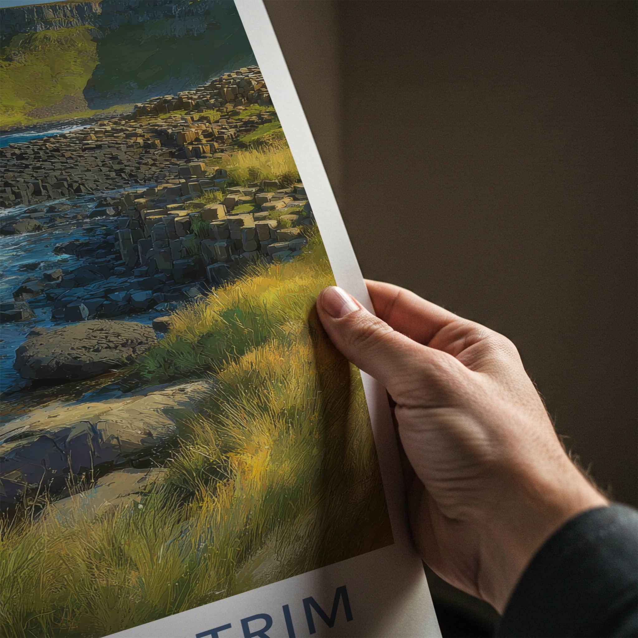 County Antrim Poster - Northern Ireland Travel Print Basalt Columns Gallery Art