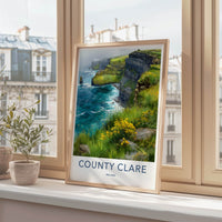 County Clare Poster - Ireland Art Print - Misty Green Meadow Gallery Art
