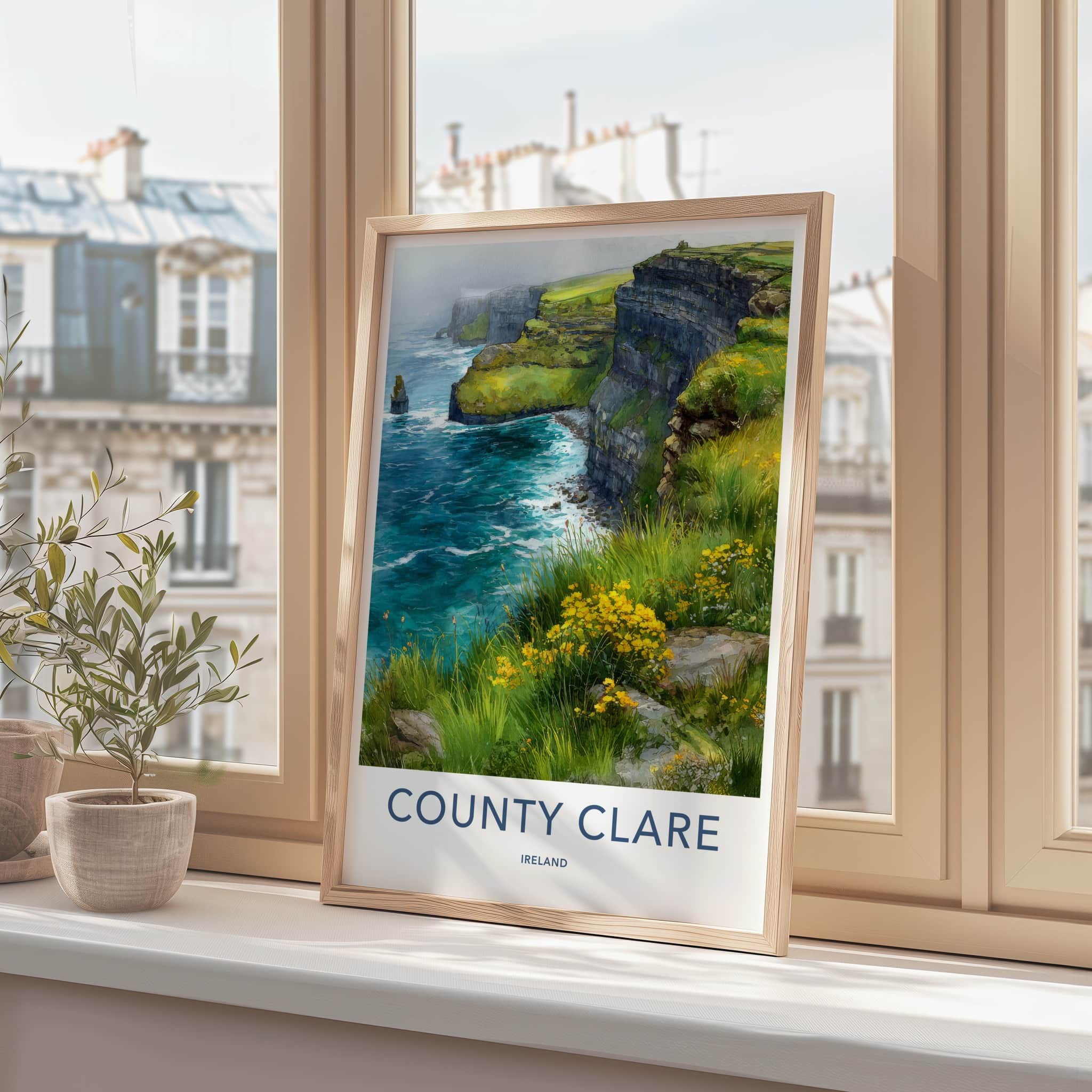 County Clare Poster - Ireland Art Print - Misty Green Meadow Gallery Art