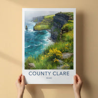 County Clare Poster - Ireland Art Print - Misty Green Meadow Gallery Art