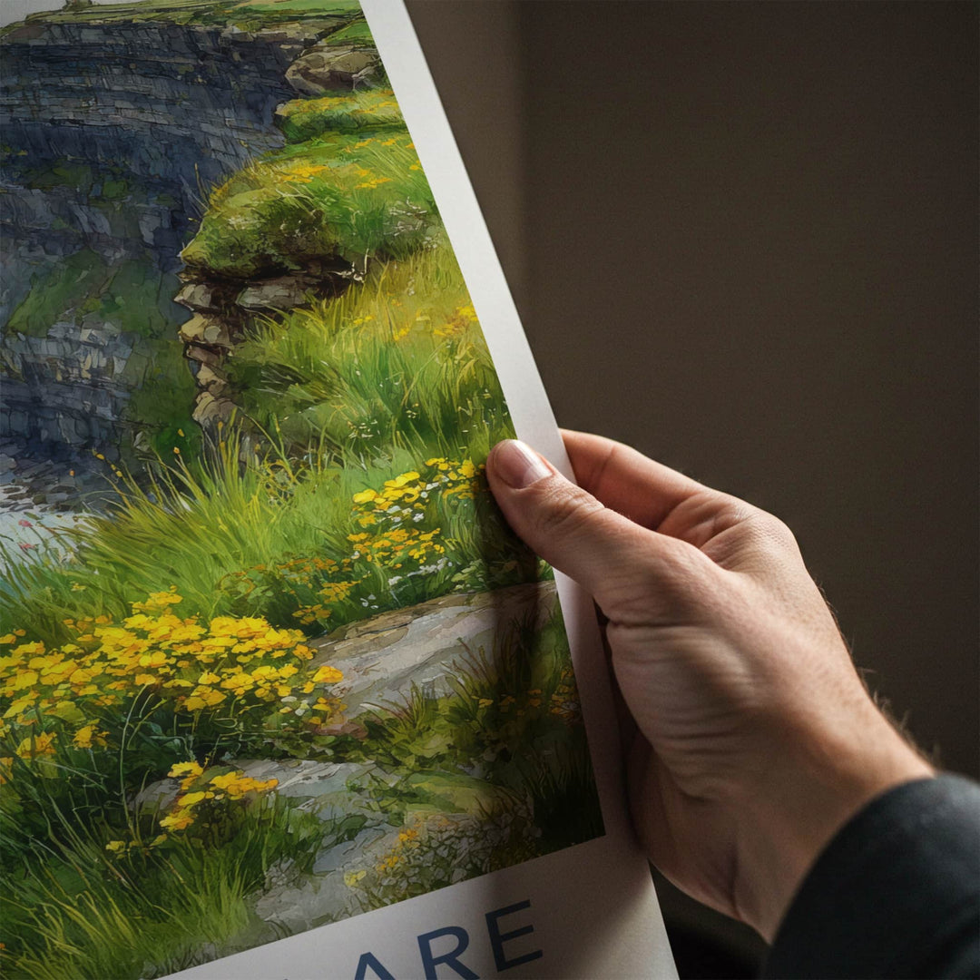 County Clare Poster - Ireland Art Print - Misty Green Meadow Gallery Art