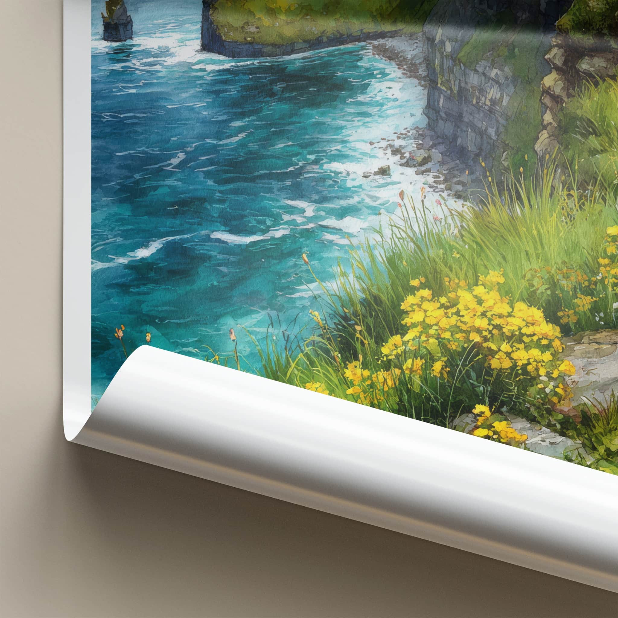 County Clare Poster - Ireland Art Print - Misty Green Meadow Gallery Art