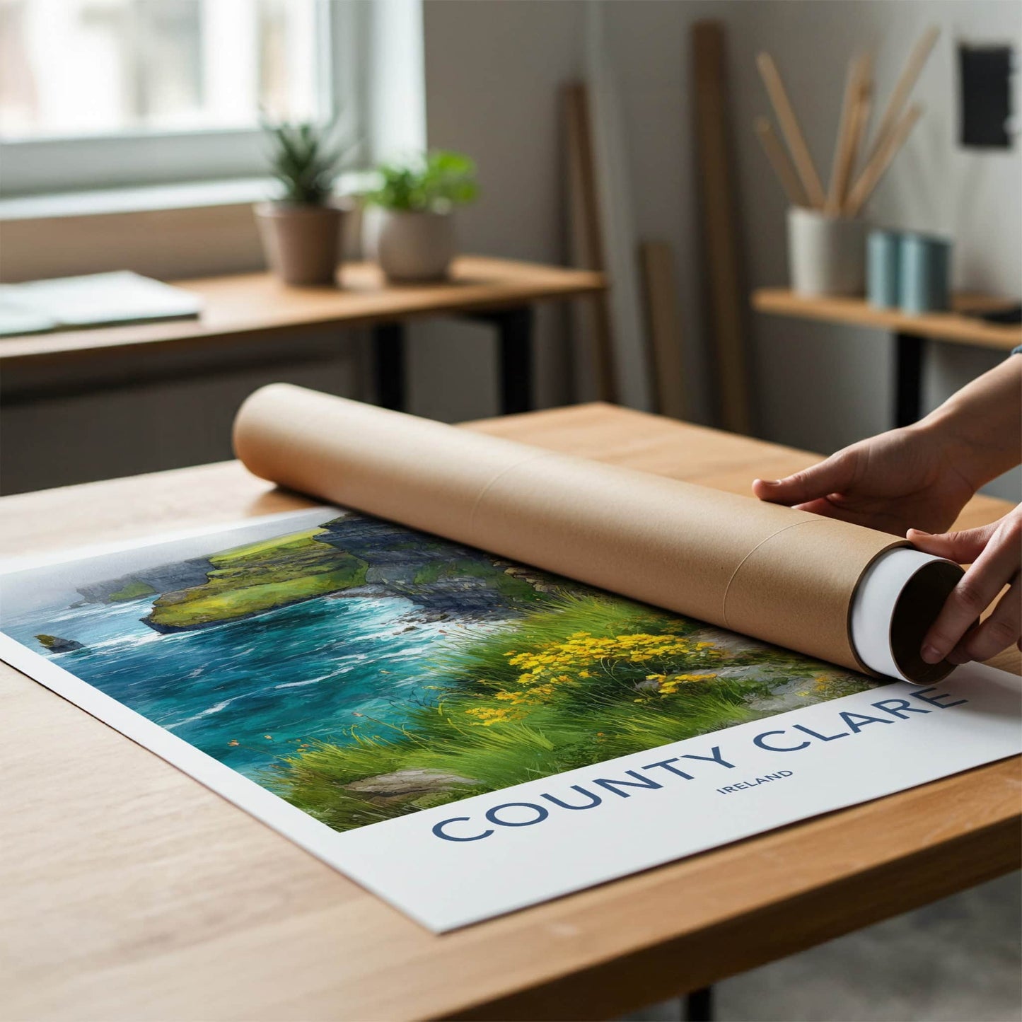 County Clare Poster - Ireland Art Print - Misty Green Meadow Gallery Art