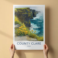 County Clare Poster - Ireland Art Print - Steep Cliffs Ocean Gallery Art