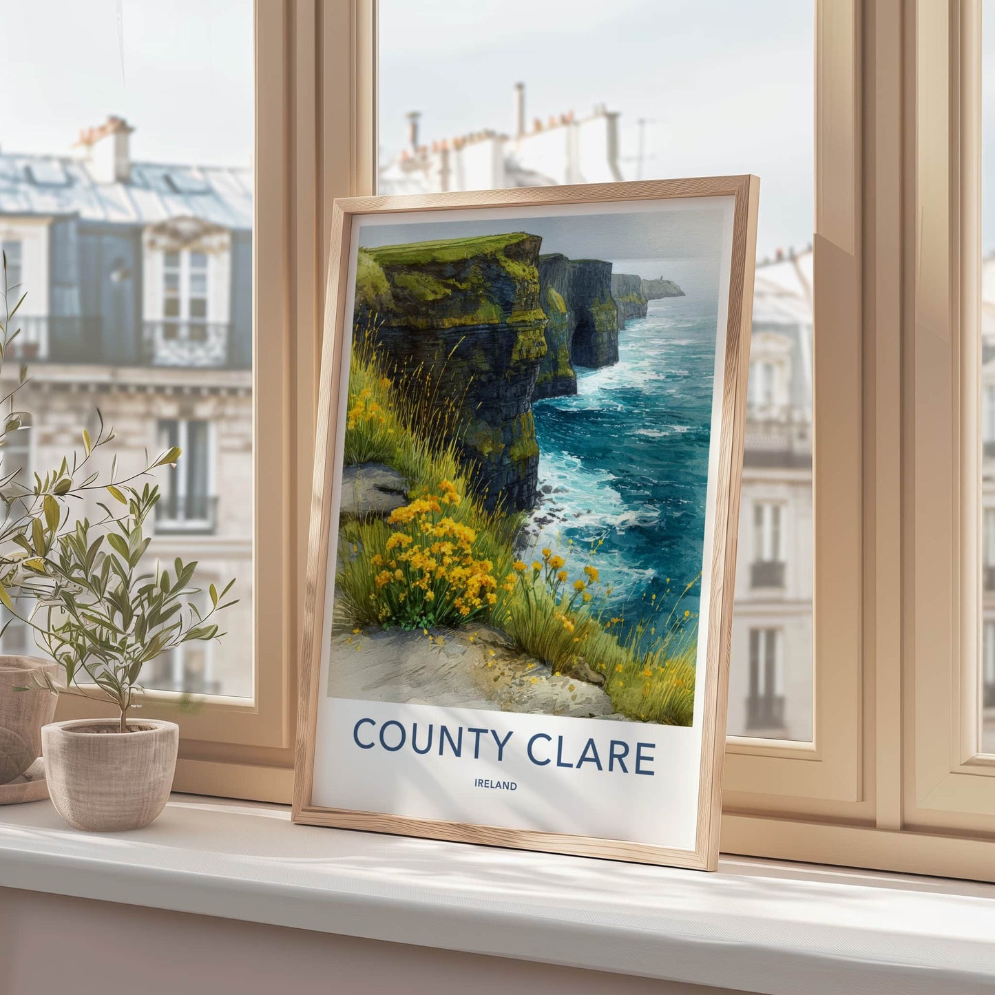 County Clare Poster - Ireland Art Print - Steep Cliffs Ocean Gallery Art