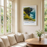 County Clare Poster - Ireland Art Print - Steep Cliffs Ocean Gallery Art