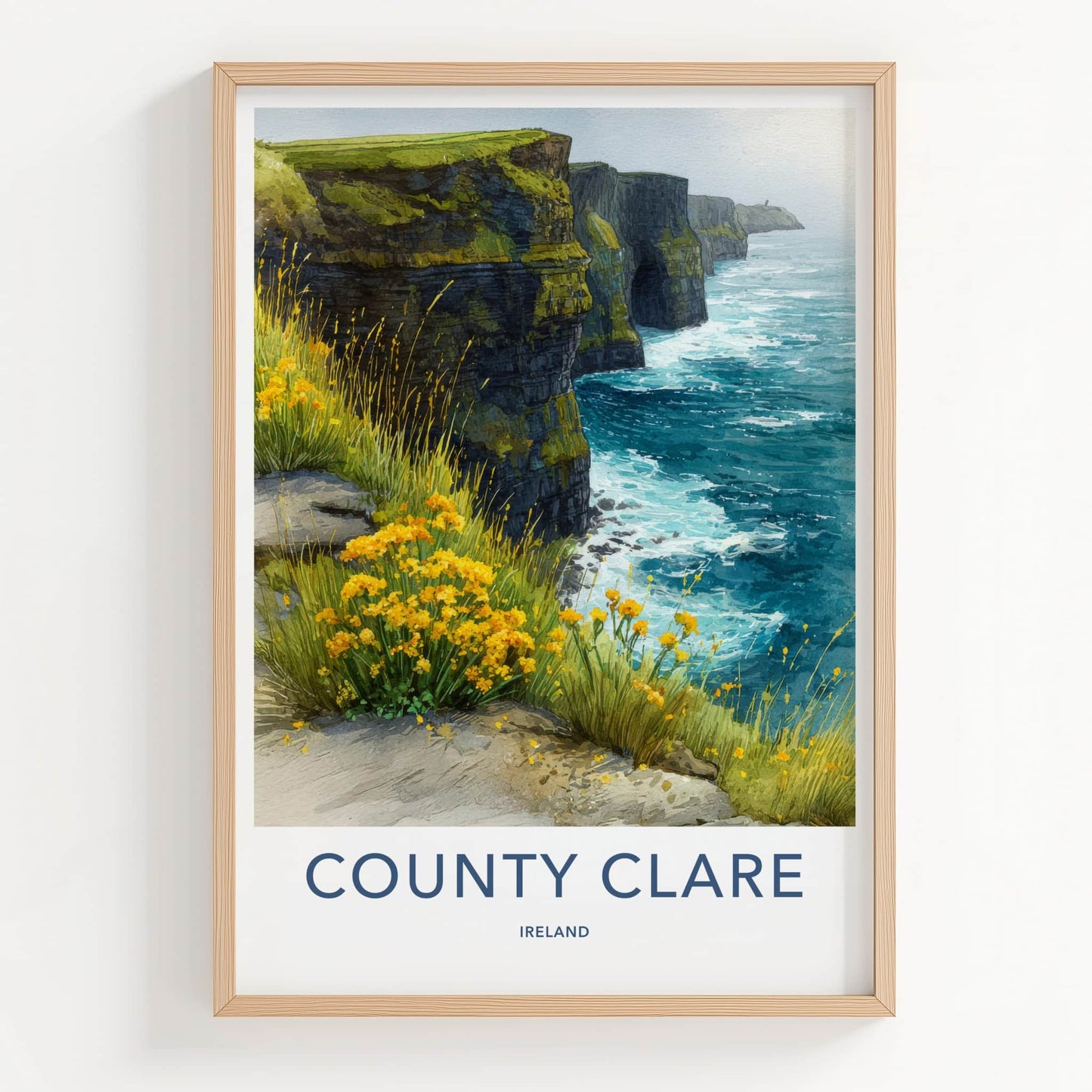 County Clare Poster - Ireland Art Print - Steep Cliffs Ocean Gallery Art