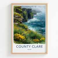 County Clare Poster - Ireland Wall Art - Wild coastal Room Decor