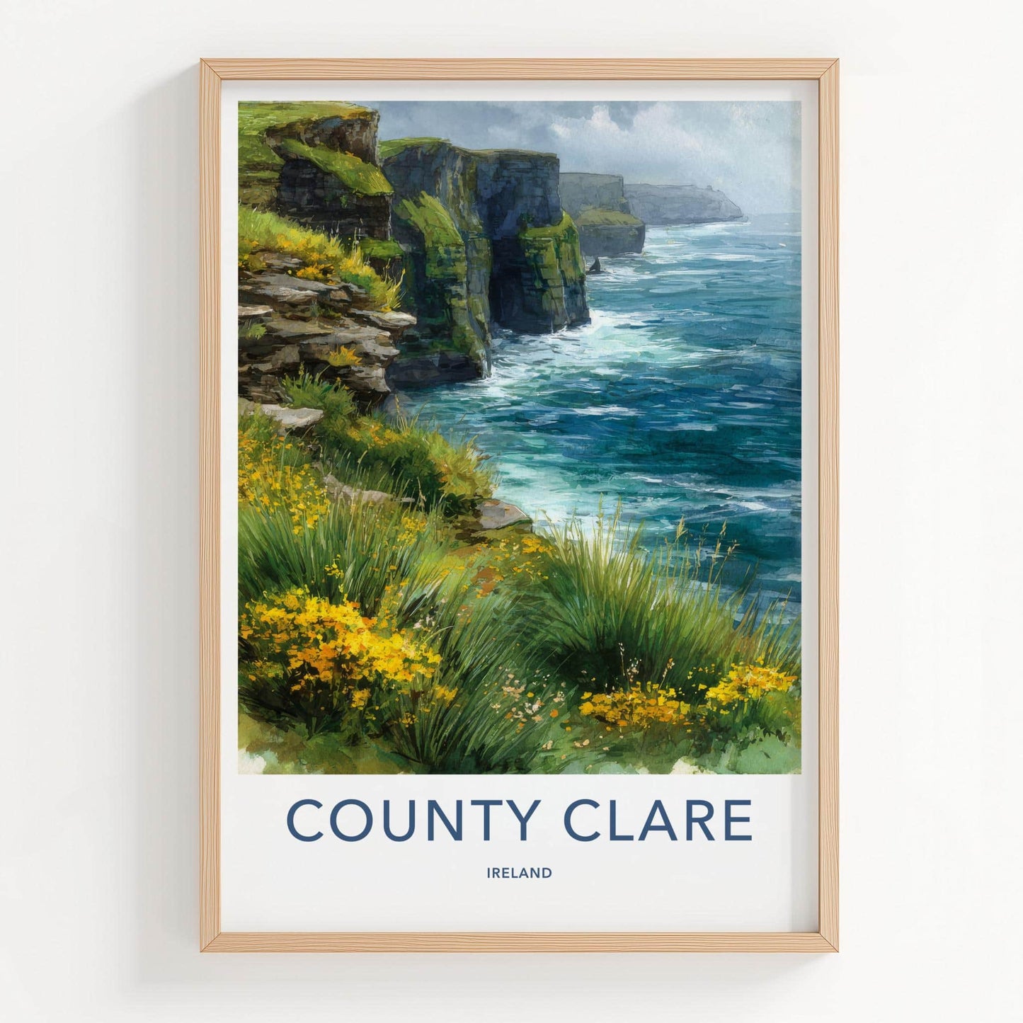 County Clare Poster - Ireland Wall Art - Wild coastal Room Decor