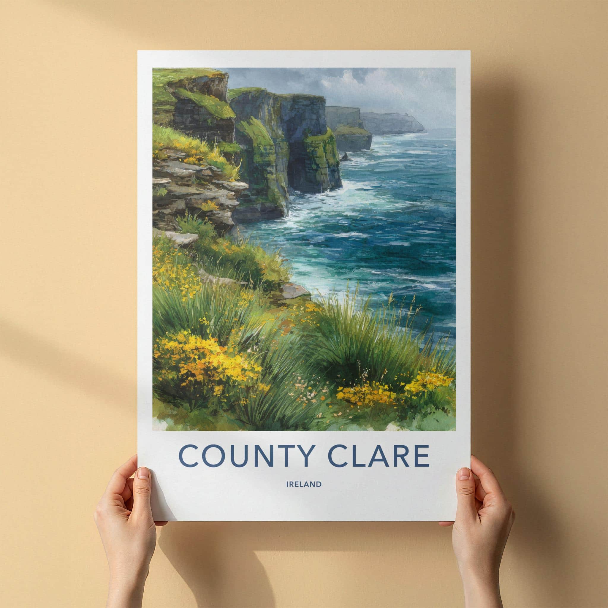 County Clare Poster - Ireland Wall Art - Wild coastal Room Decor