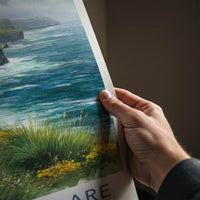 County Clare Poster - Ireland Wall Art - Wild coastal Room Decor