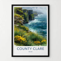 County Clare Poster - Ireland Wall Art - Wild coastal Room Decor
