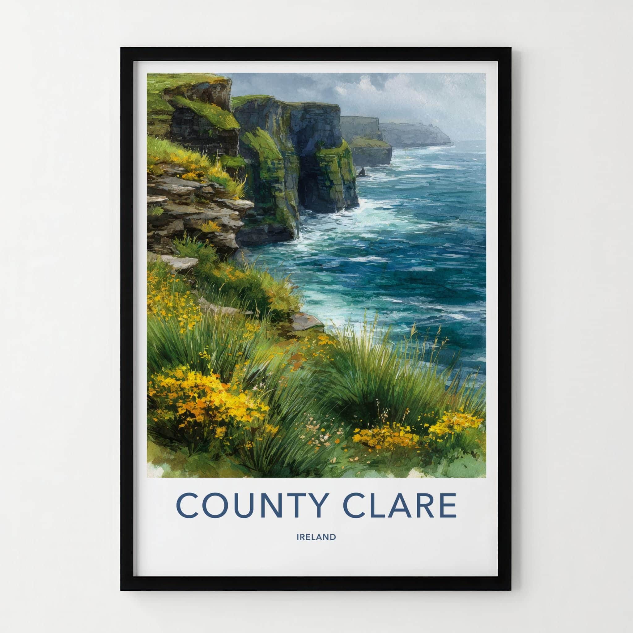 County Clare Poster - Ireland Wall Art - Wild coastal Room Decor