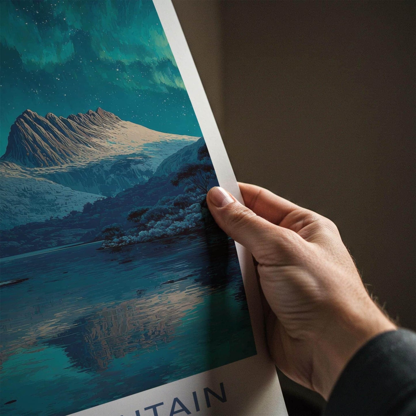 Cradle Mountain Poster - Australia Scenic Art - Aurora Lake Peaks Wall Decor