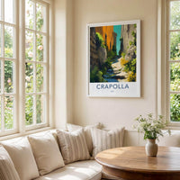 Crapolla Poster - Italy Travel Art - Mediterranean Alley Steps Wall Decor