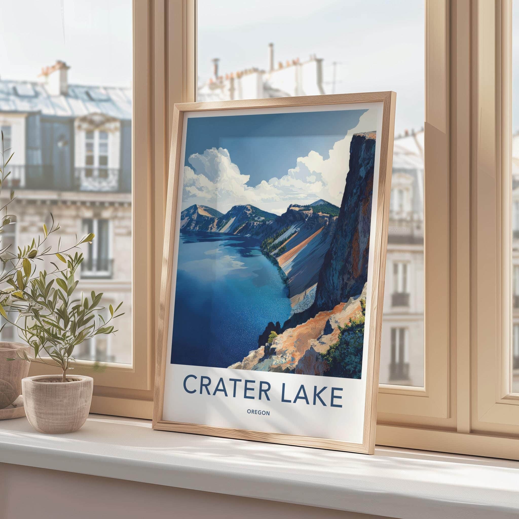 Crater Lake Poster - Oregon Scenic Art - Deep Blue Waters Gallery Art